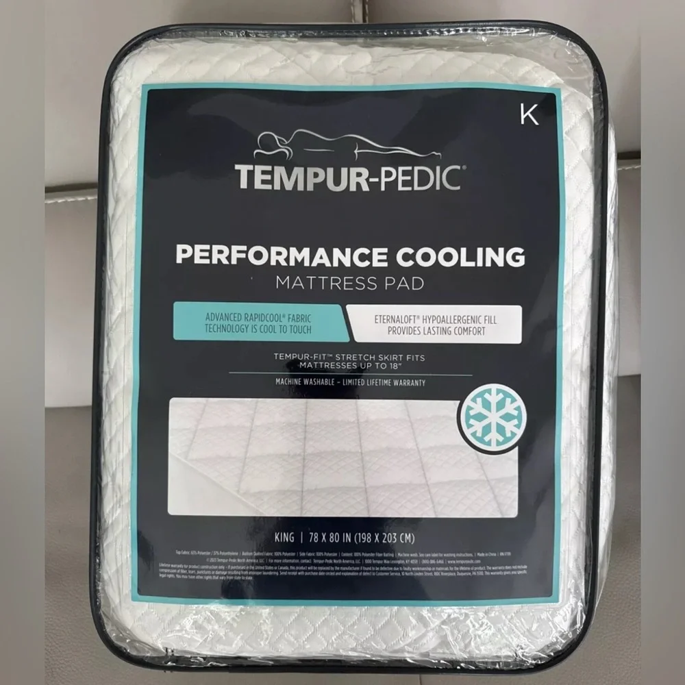 TEMPUR PEDIC White Tempurpedic Performance Cooling Pad KING
